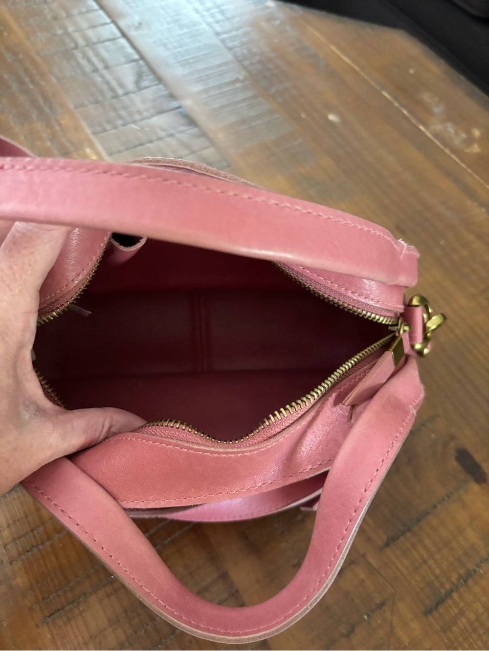 Madewell Pink Leather Dome Crossbody Bag - Picture 7 of 7
